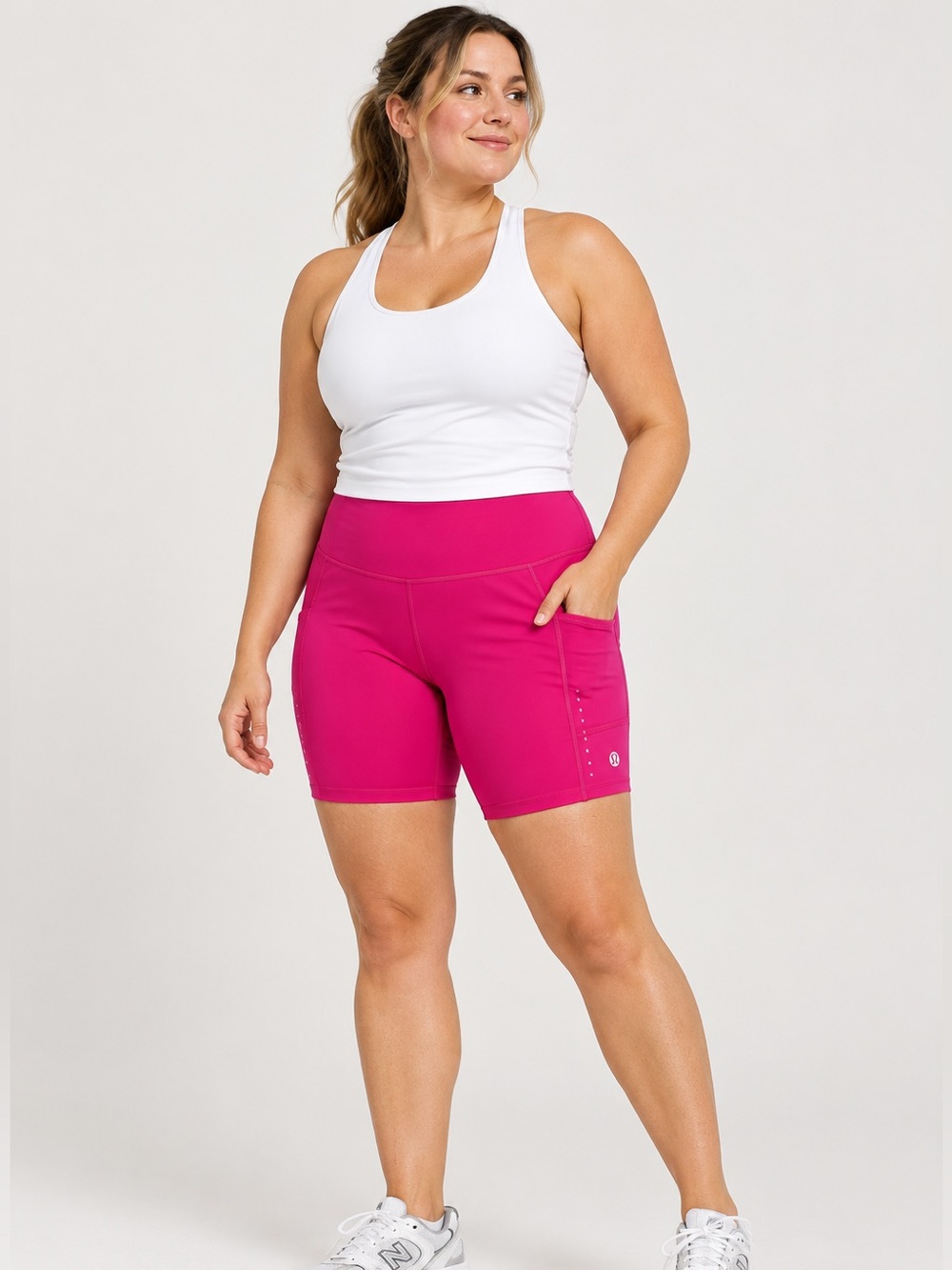 #930 NWT lululemon Fast and Free HR Short 6 Pink Flare Pockets Sz 14